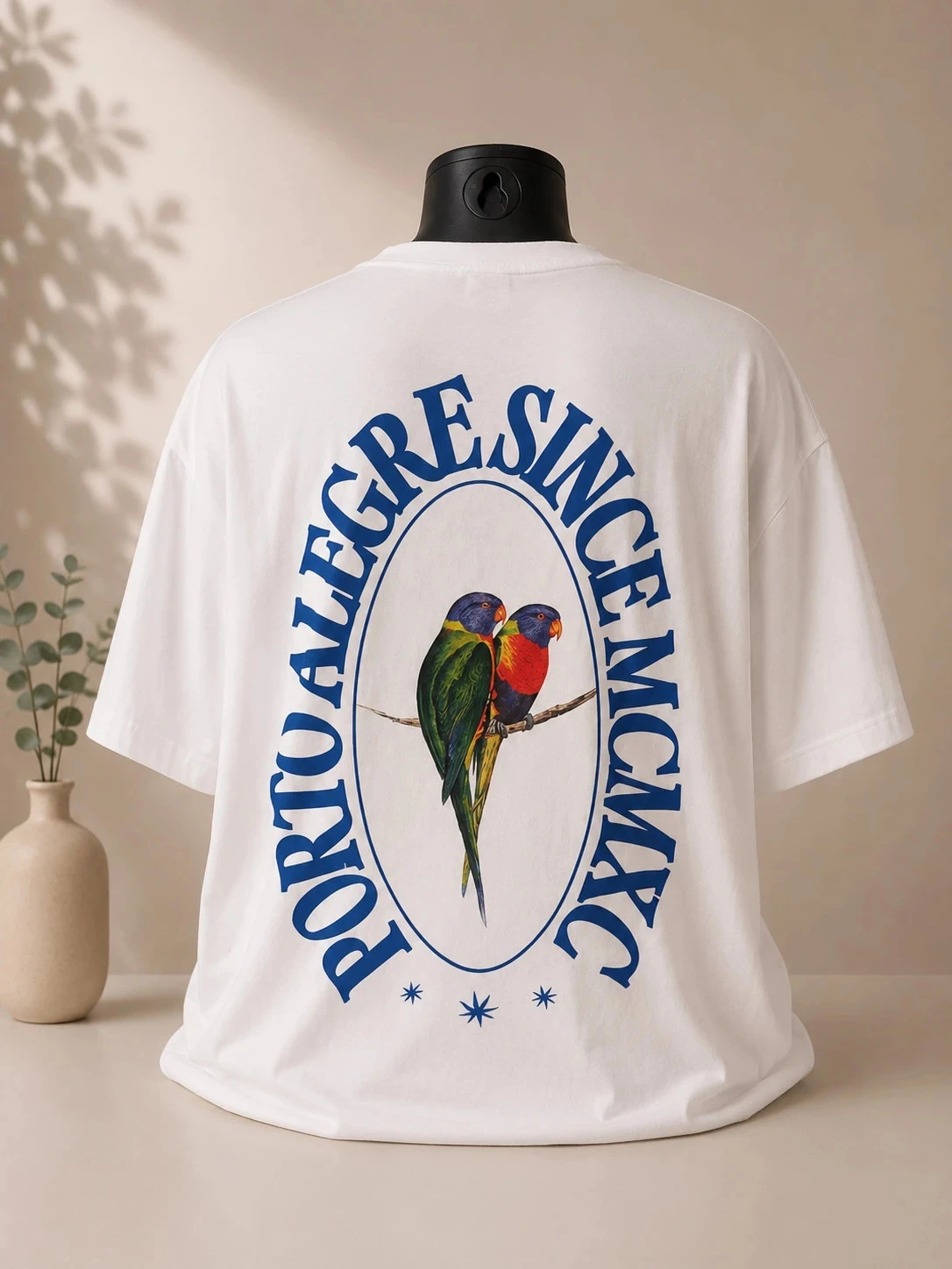 T-shirt manches courtes blanc Jack & Jones Originals perroquets 100 % coton homme XL